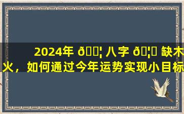 2024年 🐦 八字 🦆 缺木火，如何通过今年运势实现小目标